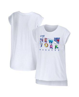 Womens Wear by Erin Andrews White New York Rangers Greetings From Muscle T-shirt Product Image