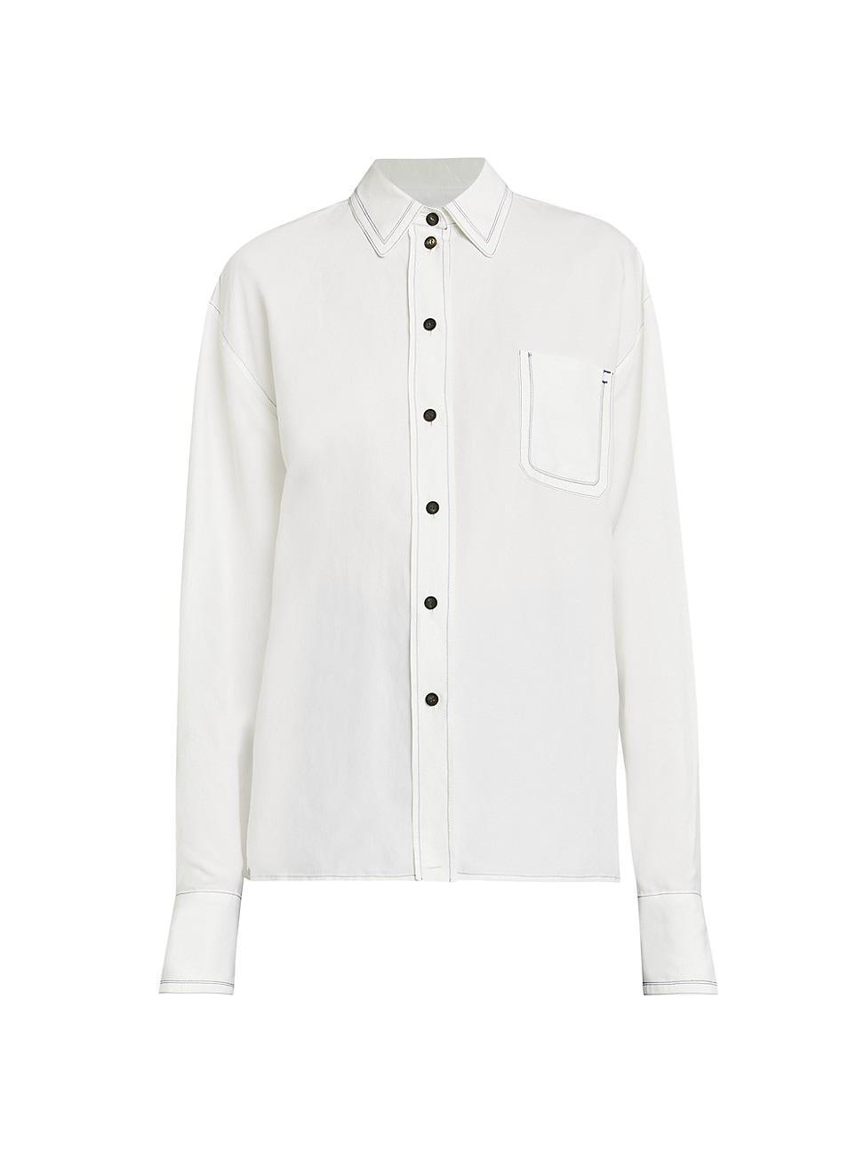 Womens Contrast-Stitch Shirt Product Image