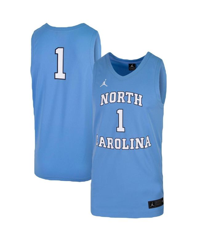 Mens Jordan #1 Carolina Blue North Carolina Tar Heels Replica Team Basketball Jersey - Carolina Blue Product Image