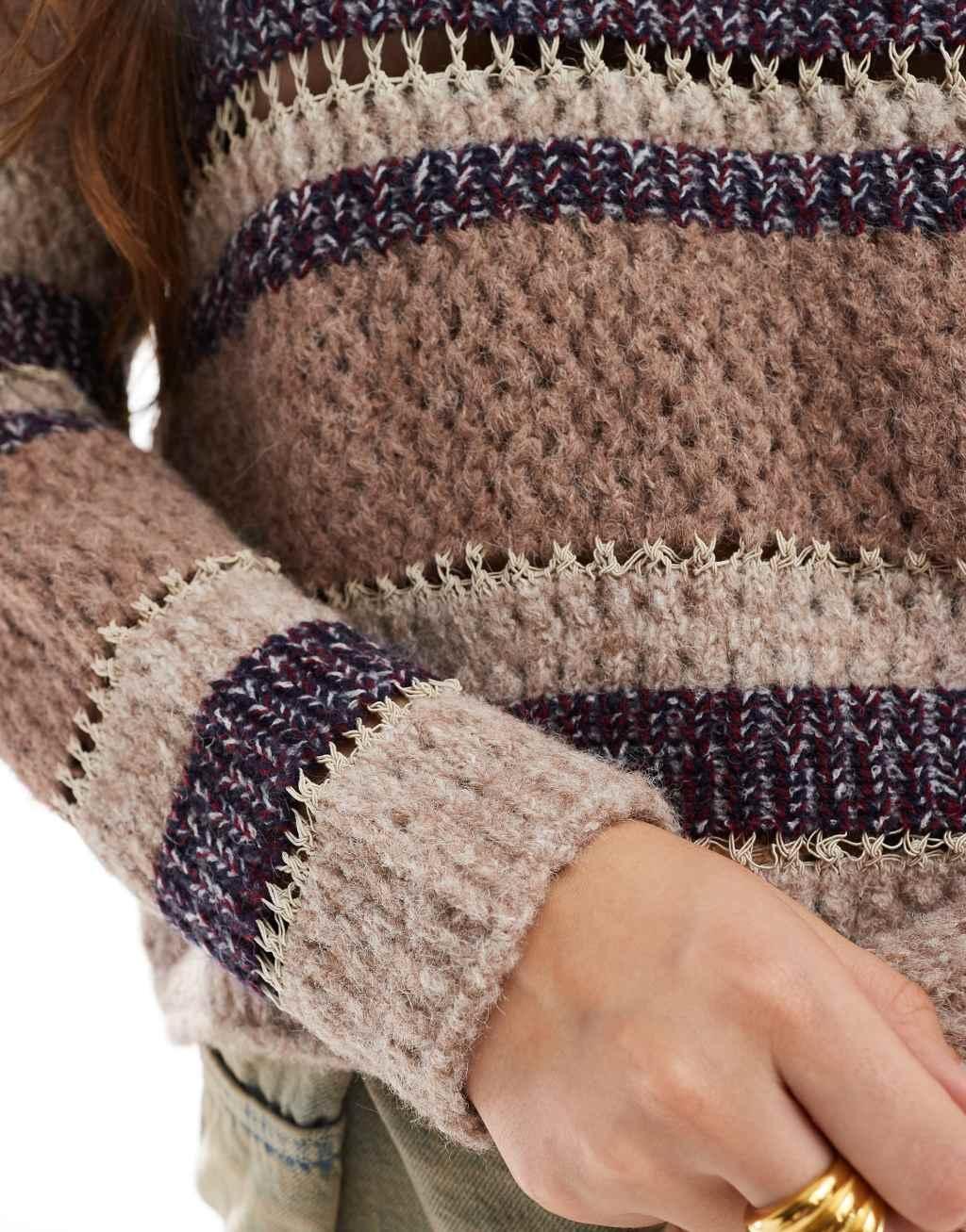 Daisy Street wavy loose knit extreme relaxed sweater Product Image