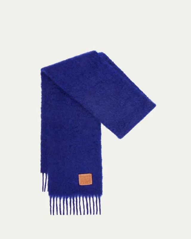 Womens Wool-Mohair Logo Patch Scarf Product Image