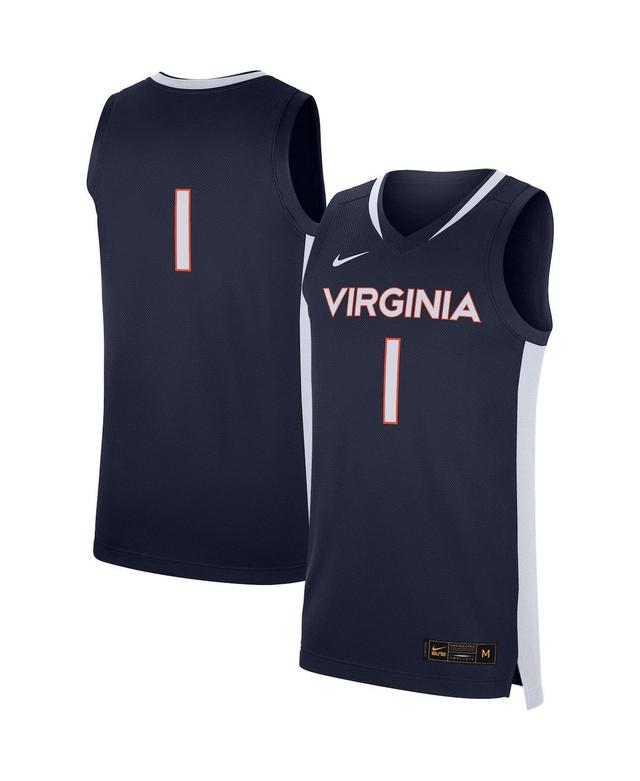 Mens Nike #1 Virginia Cavaliers Replica Basketball Jersey Blue Product Image