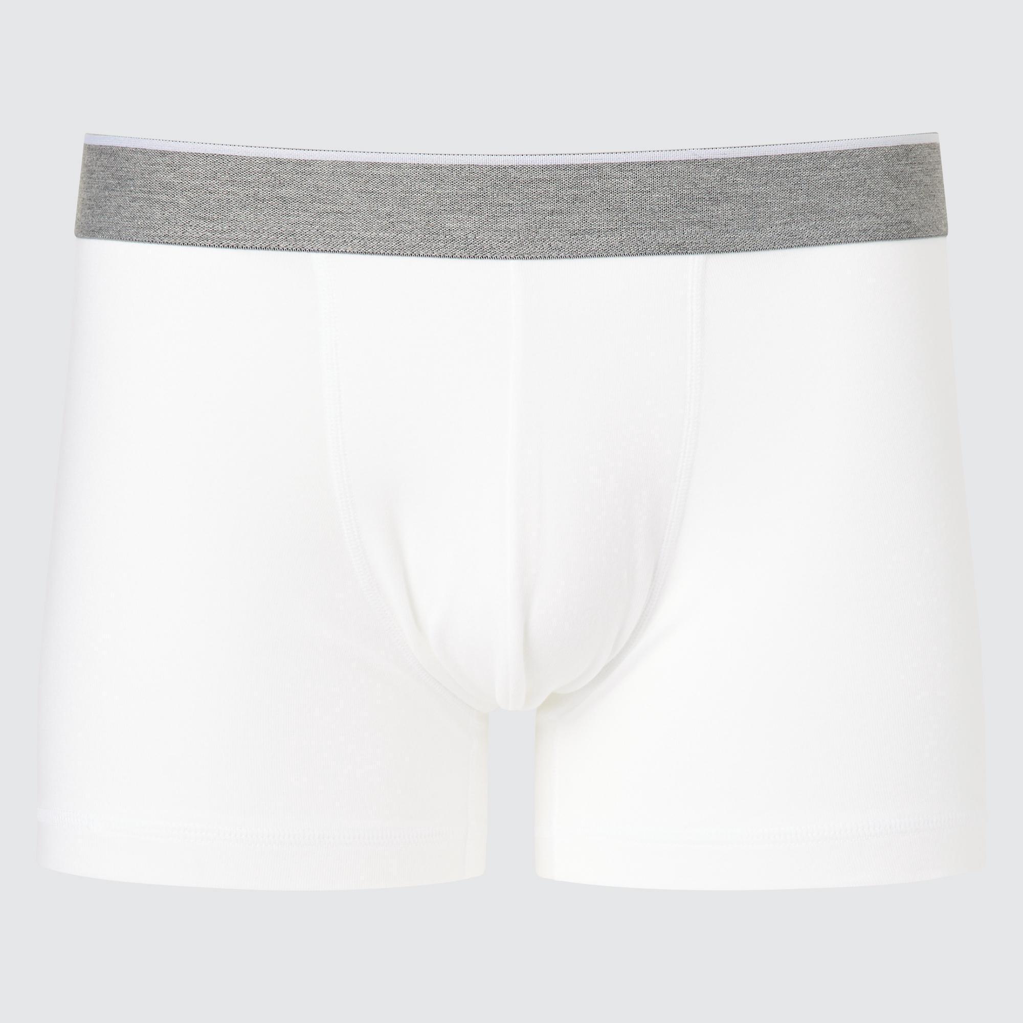 Mens Low-Rise Cotton Boxer Briefs with Deodorizing White 3XL UNIQLO US Product Image