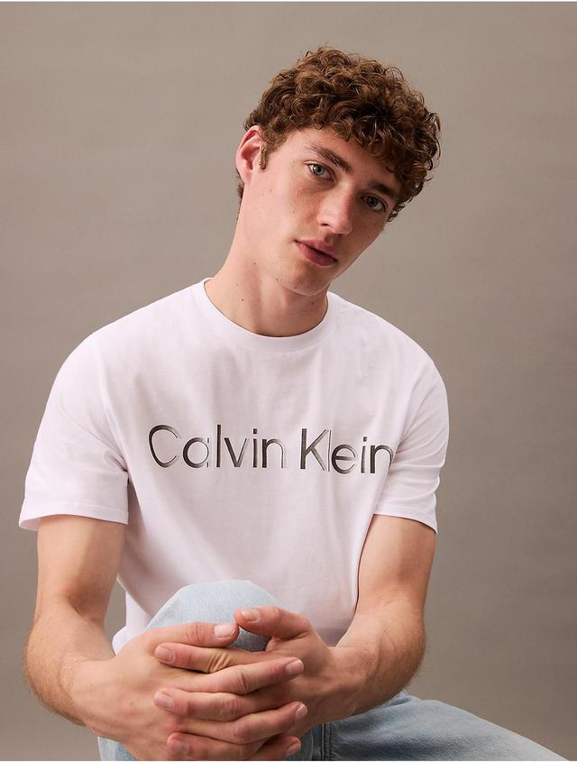 Calvin Klein Mens Standard Logo Graphic Classic Crewneck T-Shirt - Purple - XS Product Image