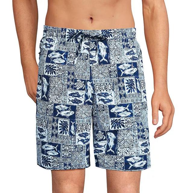 Mens Lands End 9-in. Swim Trunks Deep Blue Product Image