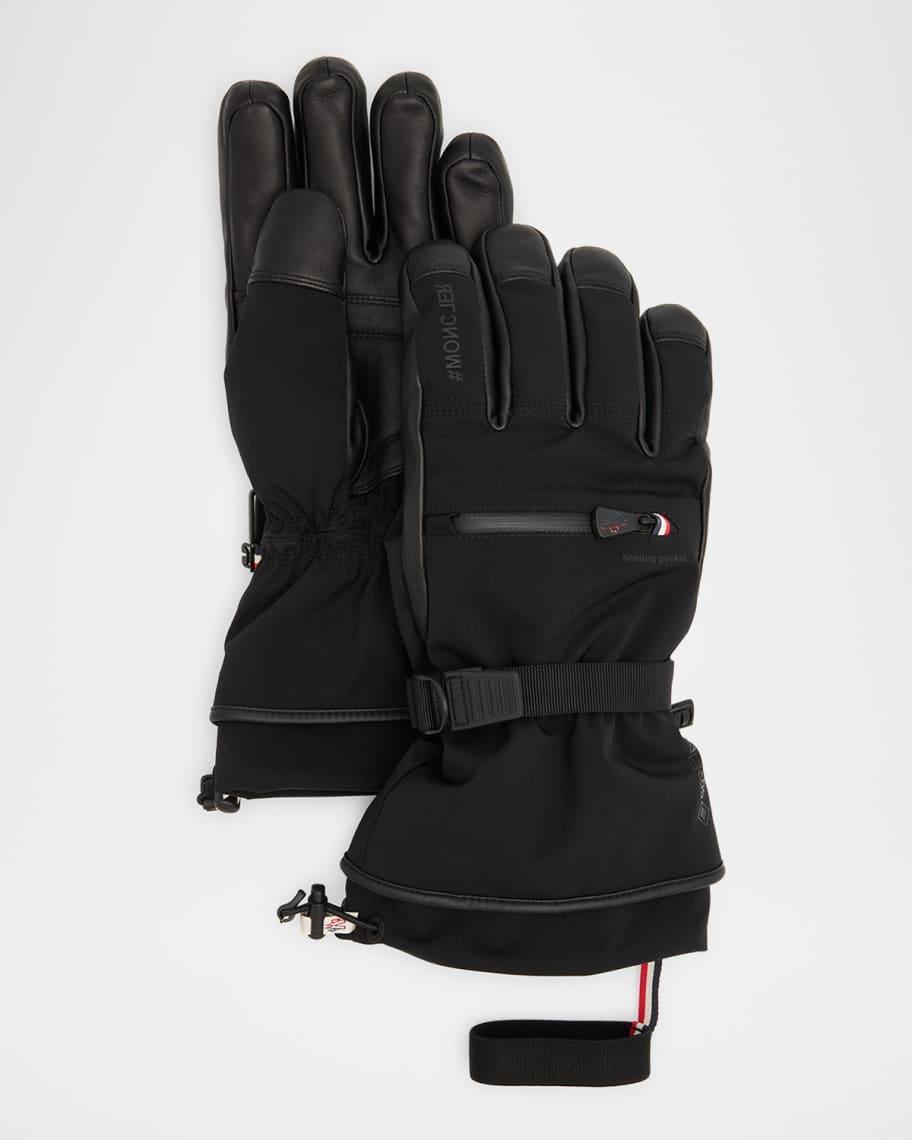 MONCLER Men's Padded Contrast Ski Gloves In Brown Product Image