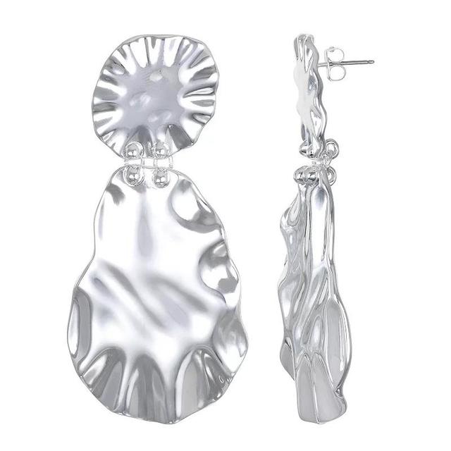 Emberly Silver Tone Large Two Layer Drop Earrings, Womens, None Product Image