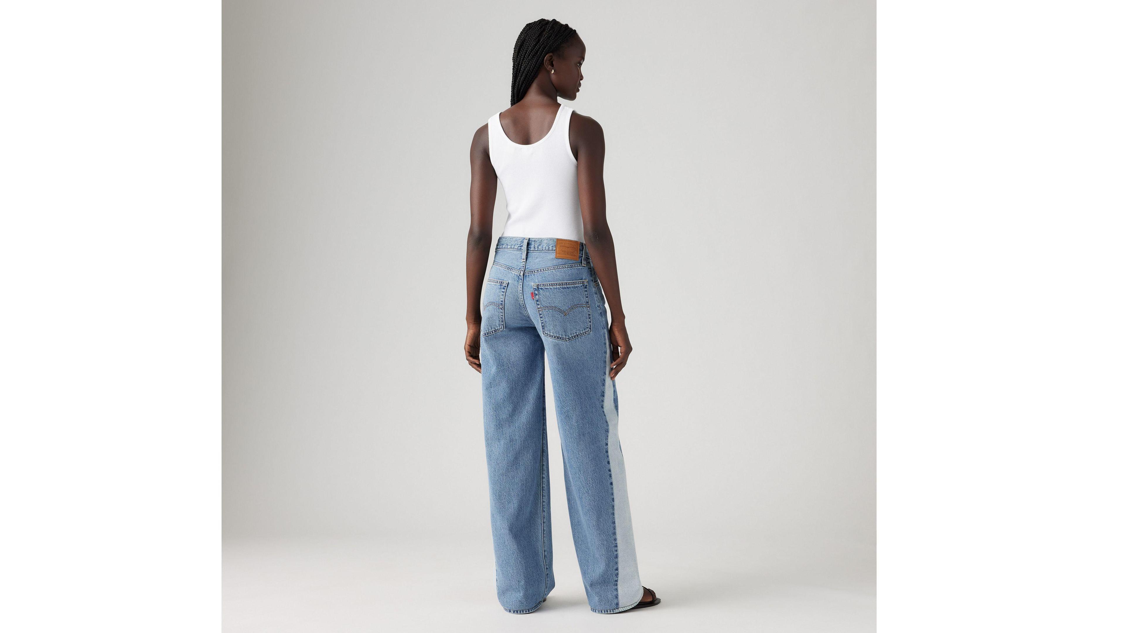 Baggy Dad Pieced Women's Jeans Product Image