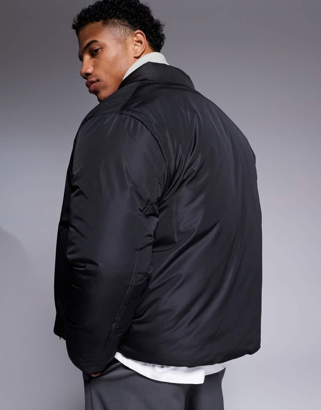 ASOS DESIGN puffer jacket in black Product Image