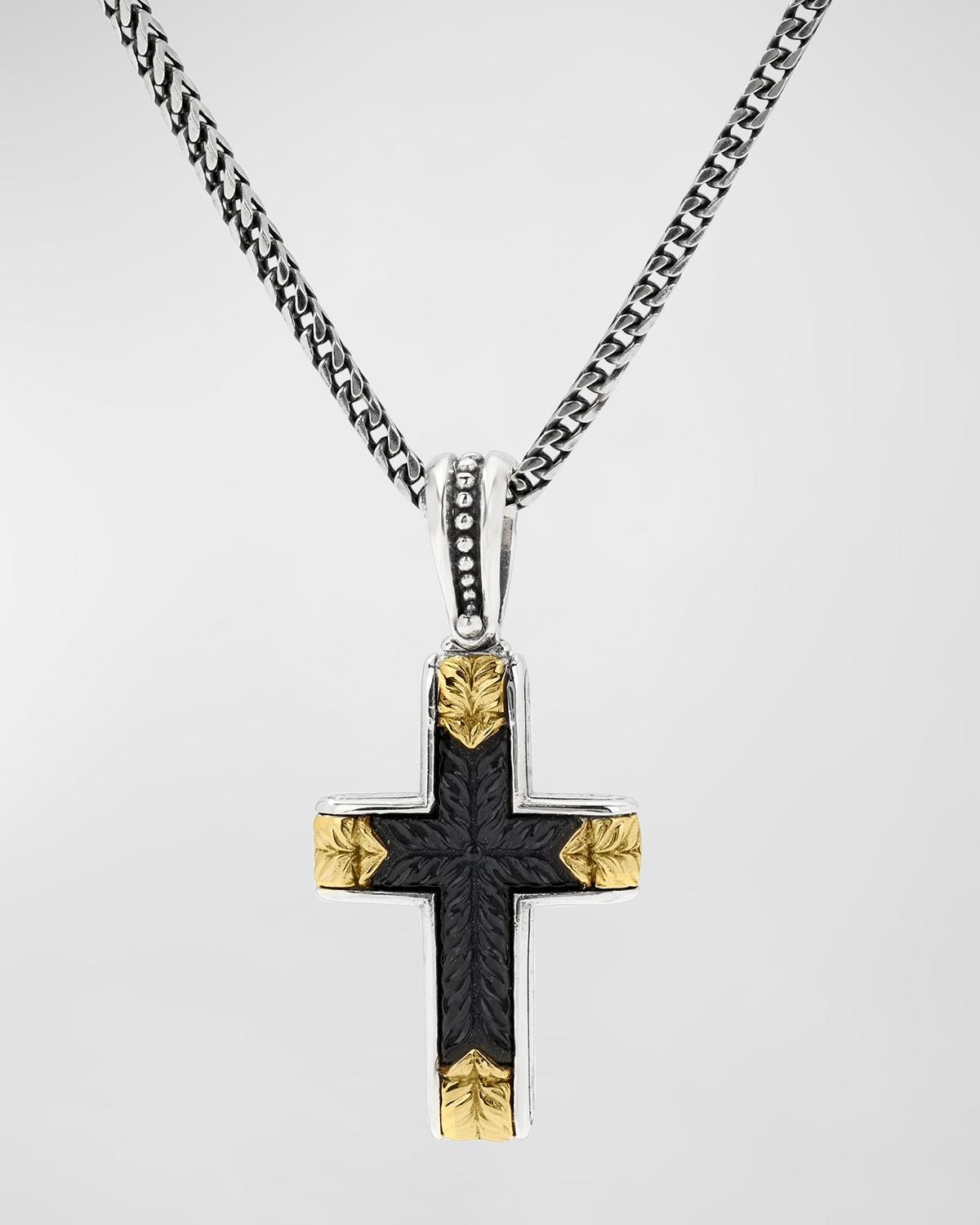 Konstantino Men's Two-Tone Black Onyx Cross Pendant - ONYX Product Image