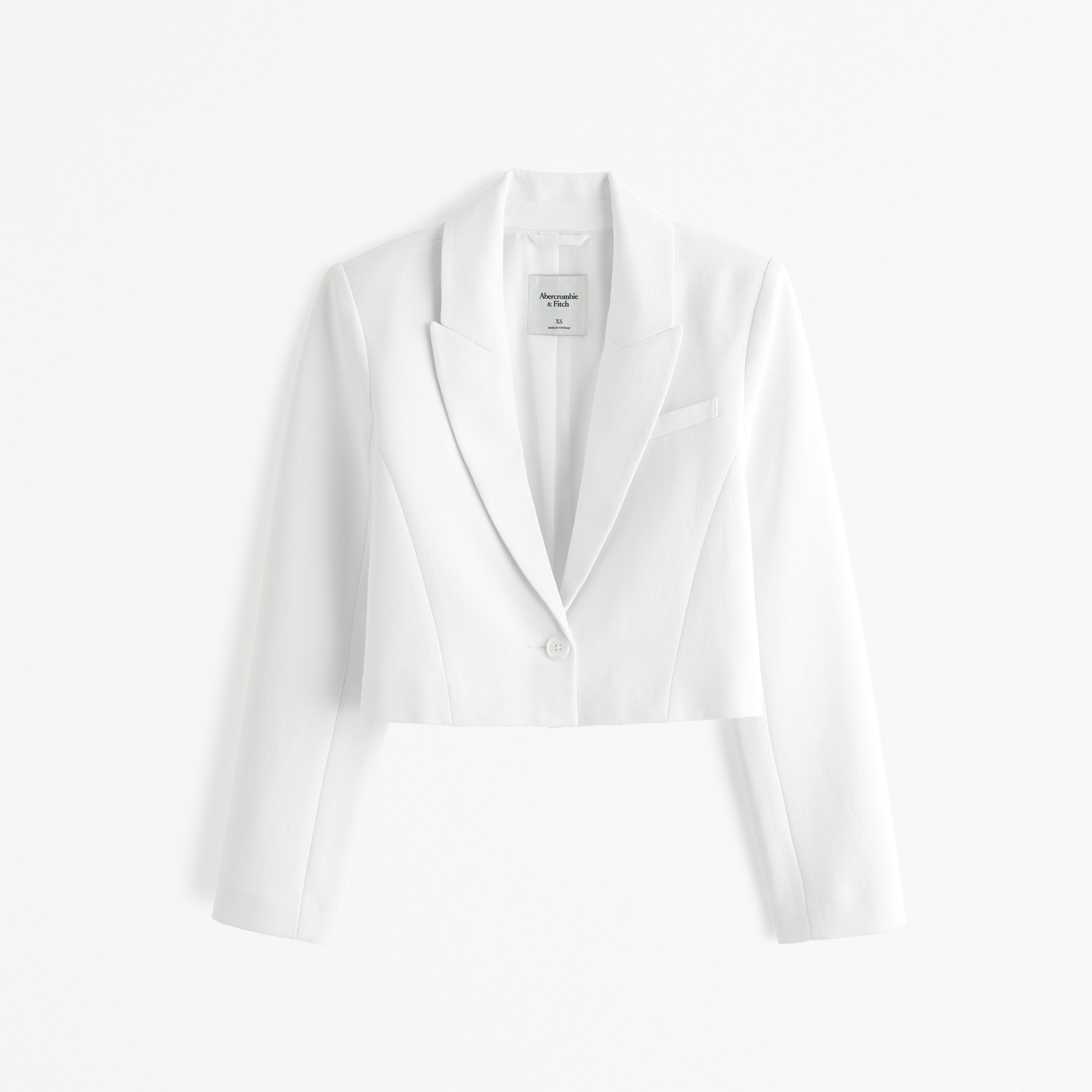 Premium Crepe Cropped Blazer Product Image