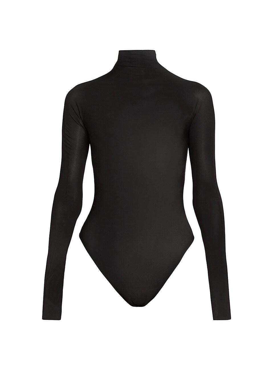 Womens String Long-Sleeve Turtleneck Bodysuit Product Image