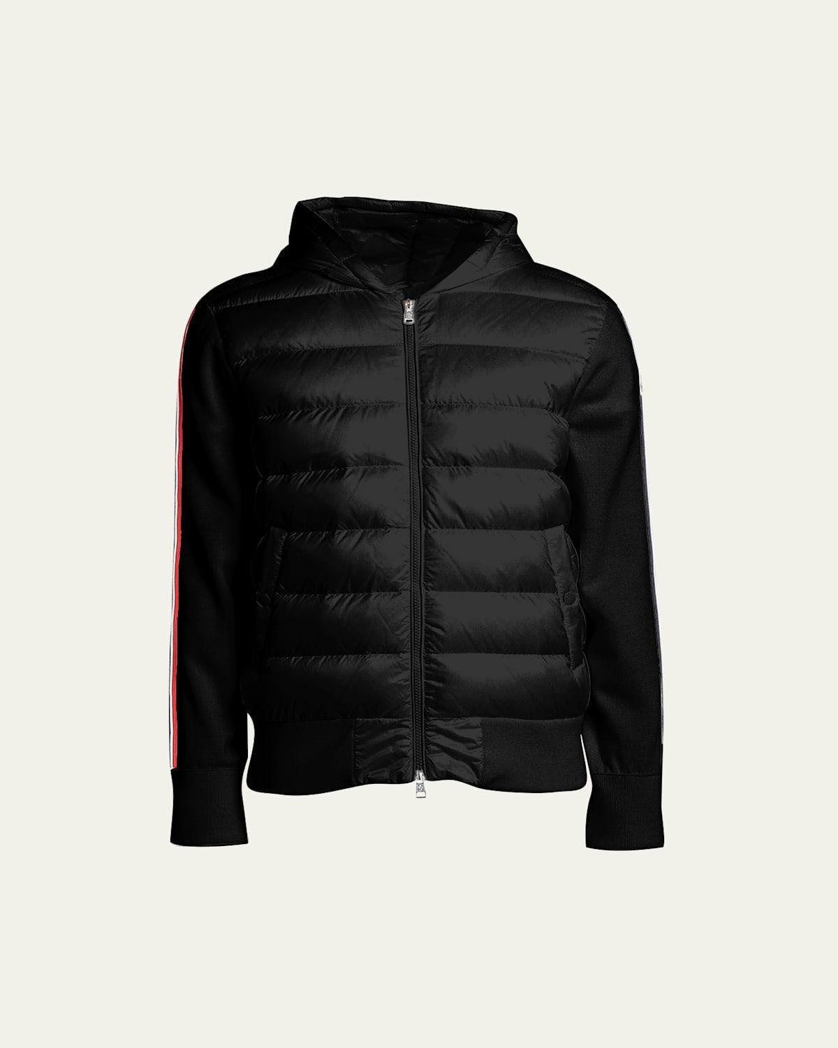 Moncler Quilted Down & Wool Knit Cardigan Product Image