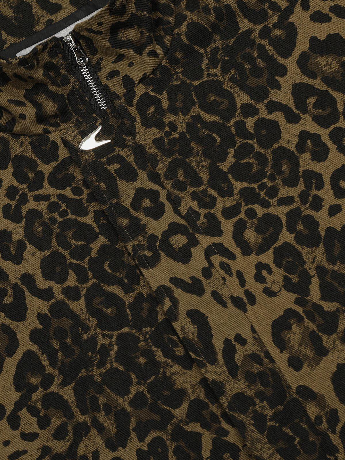 Aelfric Eden Leopard Print Stand Collar Jacket Product Image