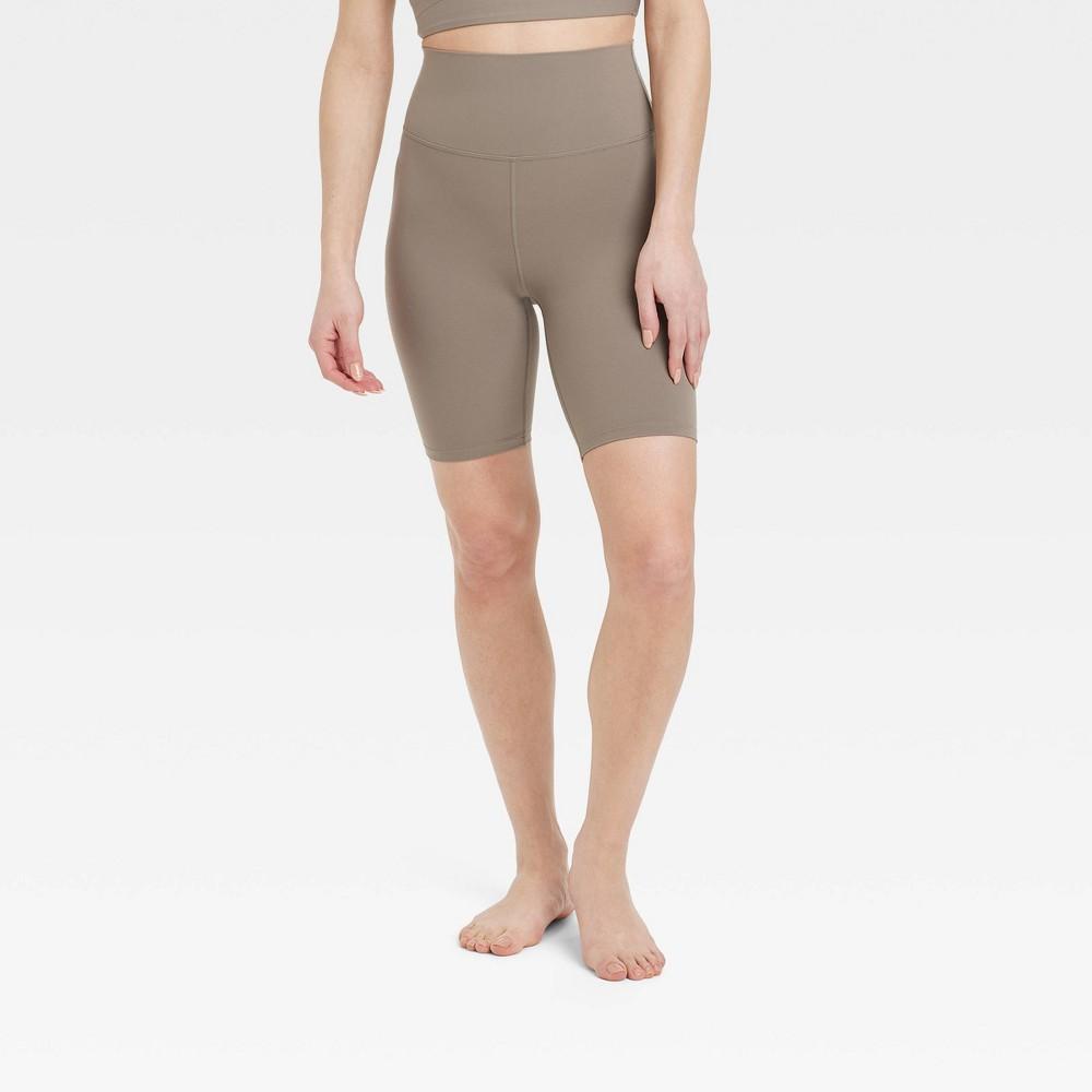 Womens Everyday Soft Ultra High-Rise Bike Shorts 8 - All In Motion Taupe XL Product Image