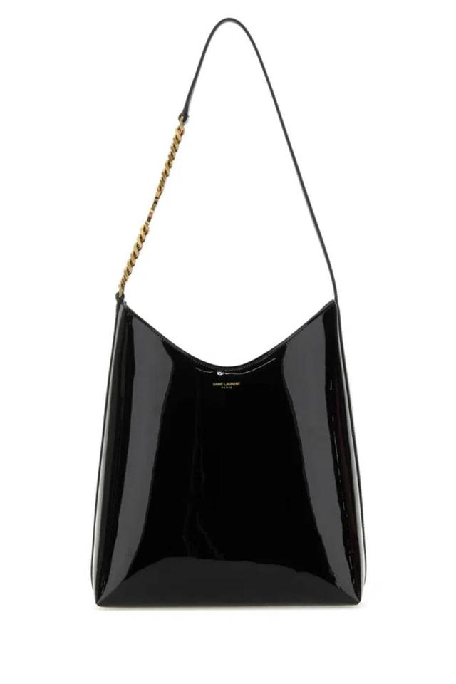 SAINT LAURENT Black Mini Rendez-vous Leather Shoulder Bag Product Image