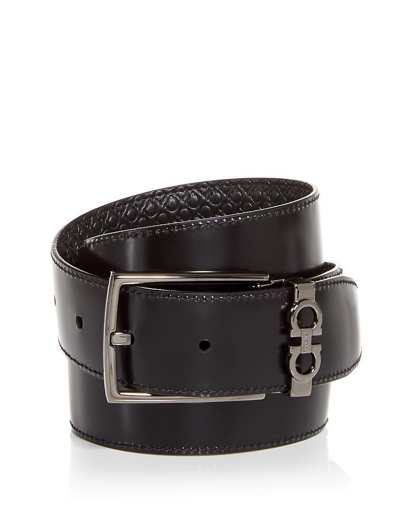 Mens Gancini Reversible Embossed/Smooth Leather Belt Product Image