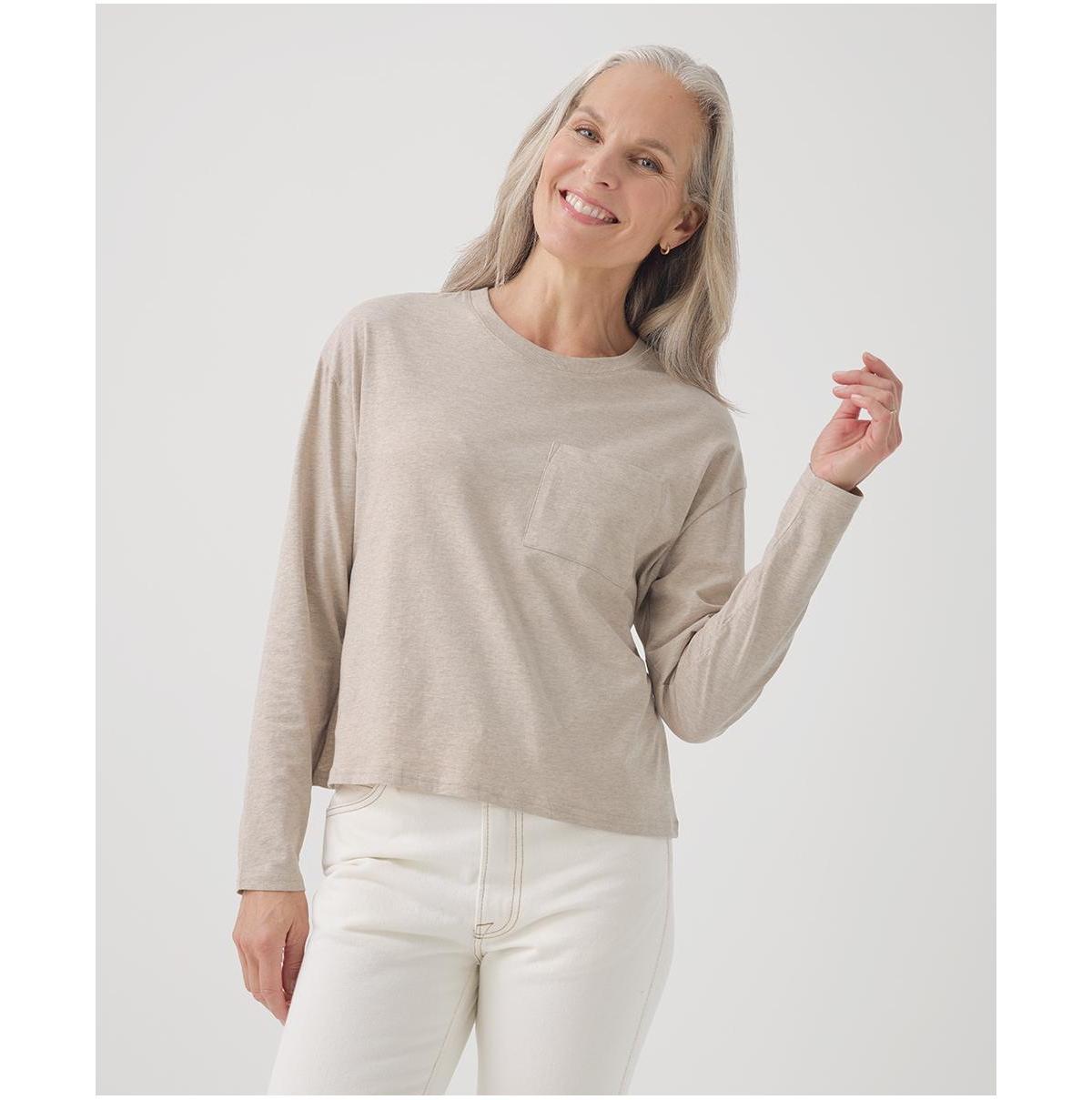 Womens Softspun Long Sleeve Pocket Tee 3XL Product Image