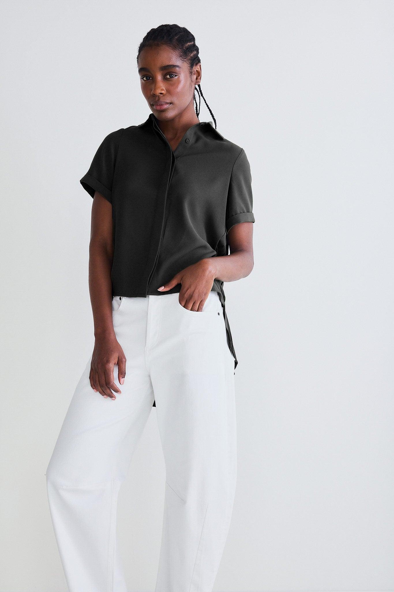 Look In The Back Pleated Blouse Product Image