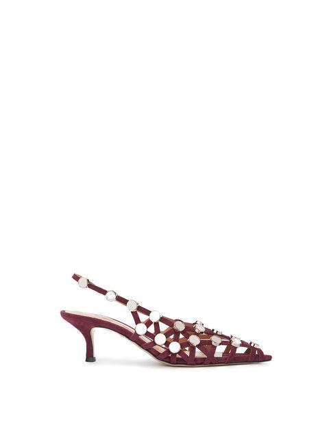 ''Grid'' burgundy and light pink slingback Product Image