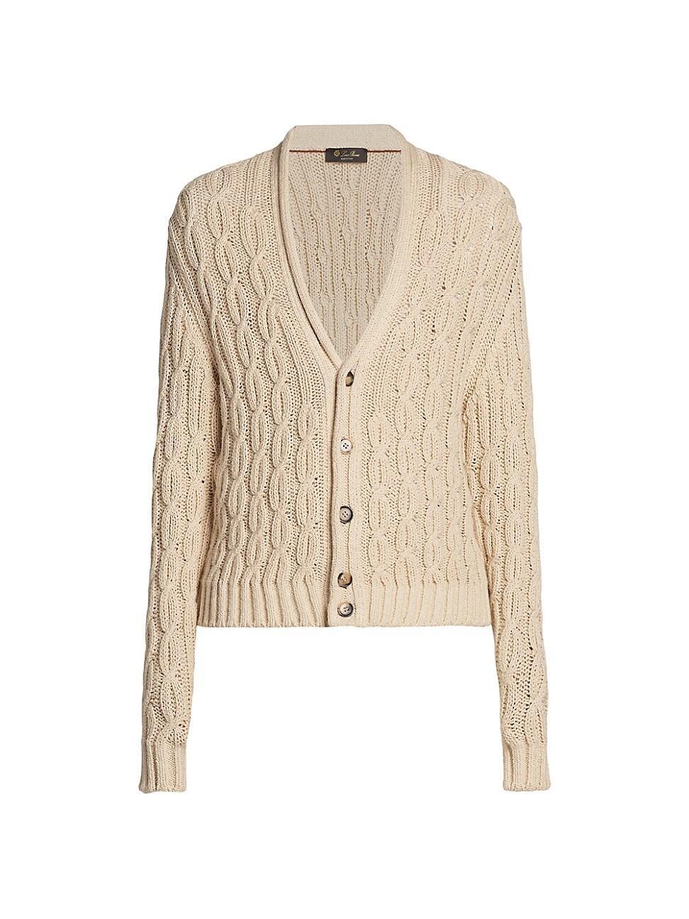 Mens Papiro Hida Cotton Cable Knit Cardigan Sweater Product Image