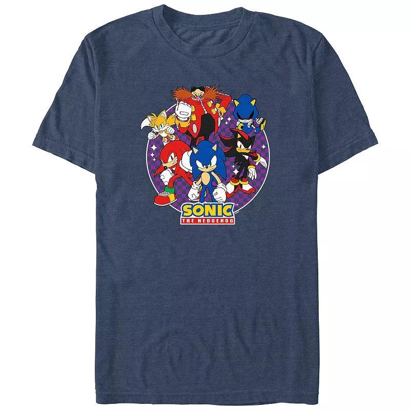 Mens Sonic The Hedgehog Ready For Action Graphic Tee Navy Grey Product Image