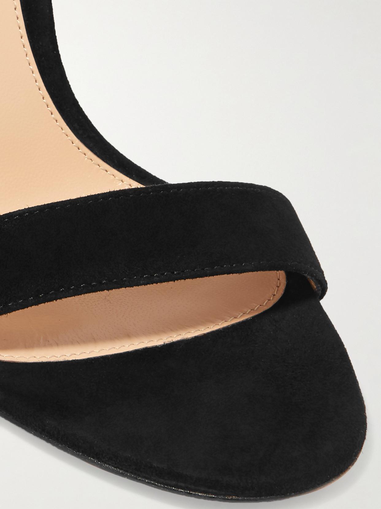 GIANVITO ROSSI Black Portofino 105 Suede Sandals In Nero Product Image