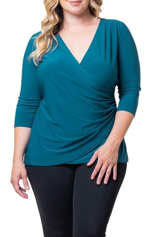 Femme Fatale Faux Wrap Top - Plus Product Image