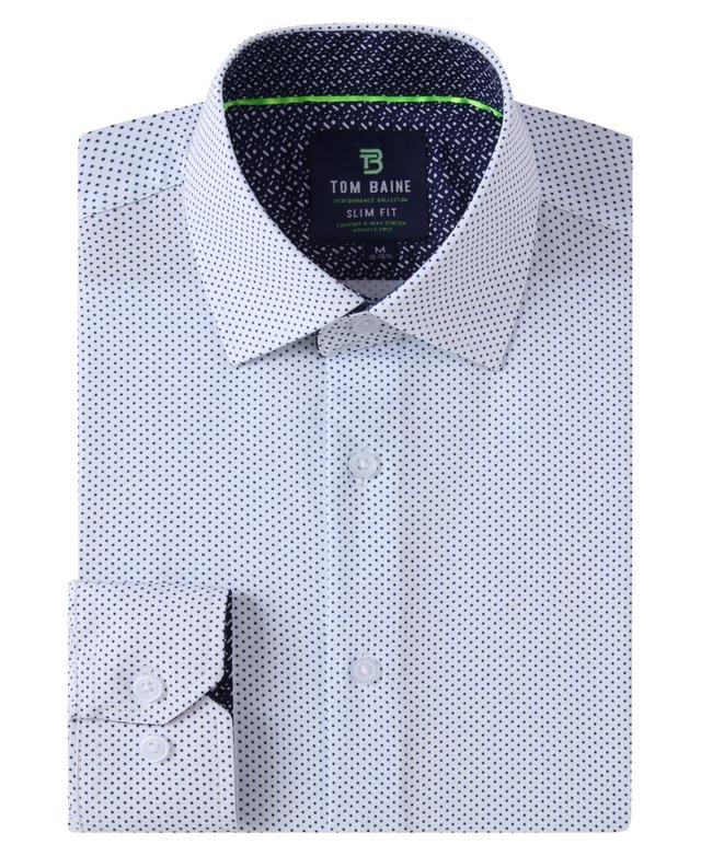 Tom Baine Mens Geometric-Print Shirt - Navy Product Image