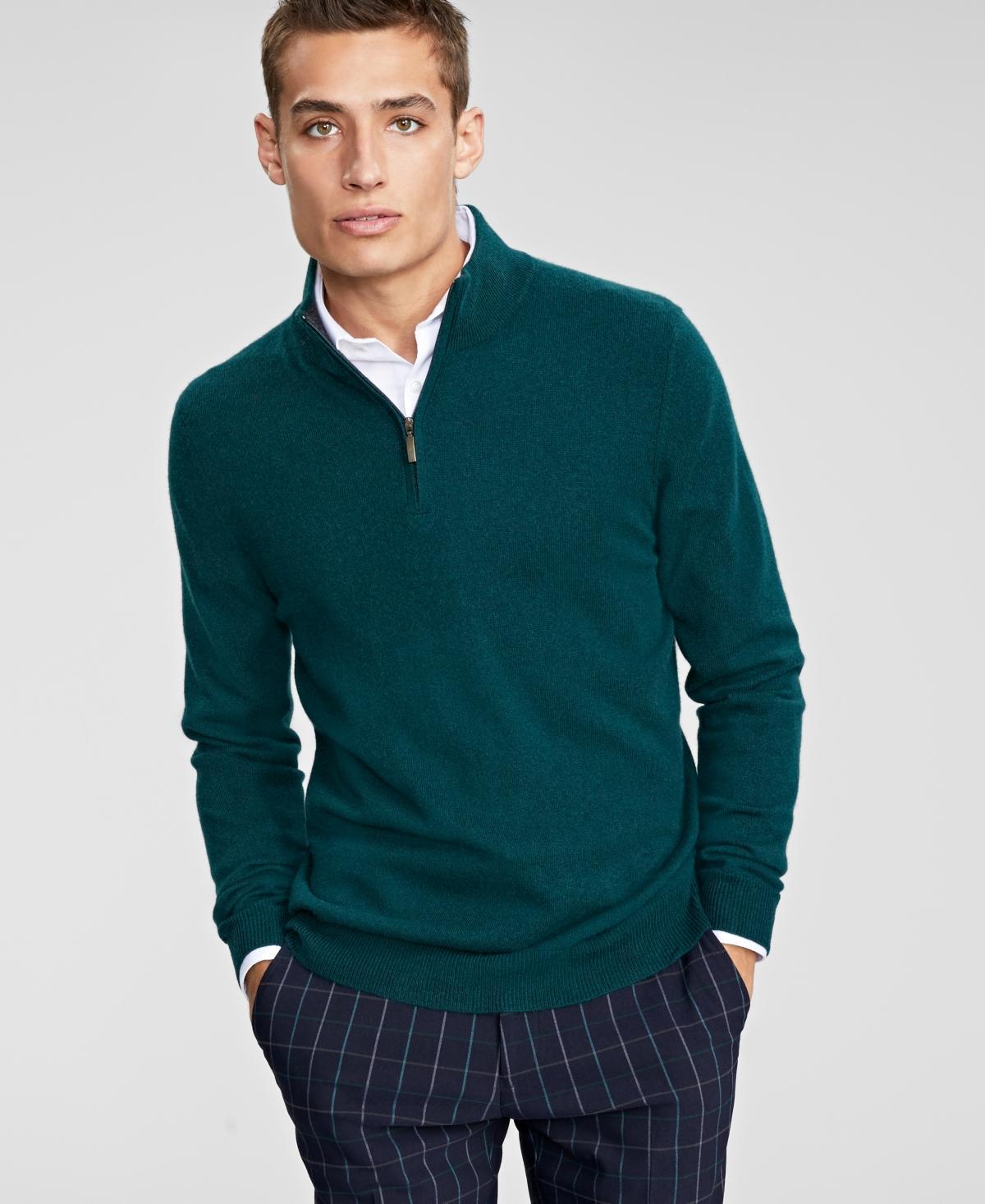 Club Room Mens Cashmere Quarter-Zip Sweater, Created for Macys Product Image