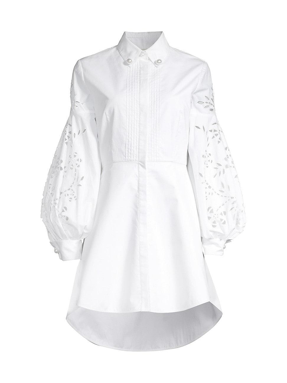 Womens Tate Eyelet-Embroidered Cotton Shirtdress Product Image