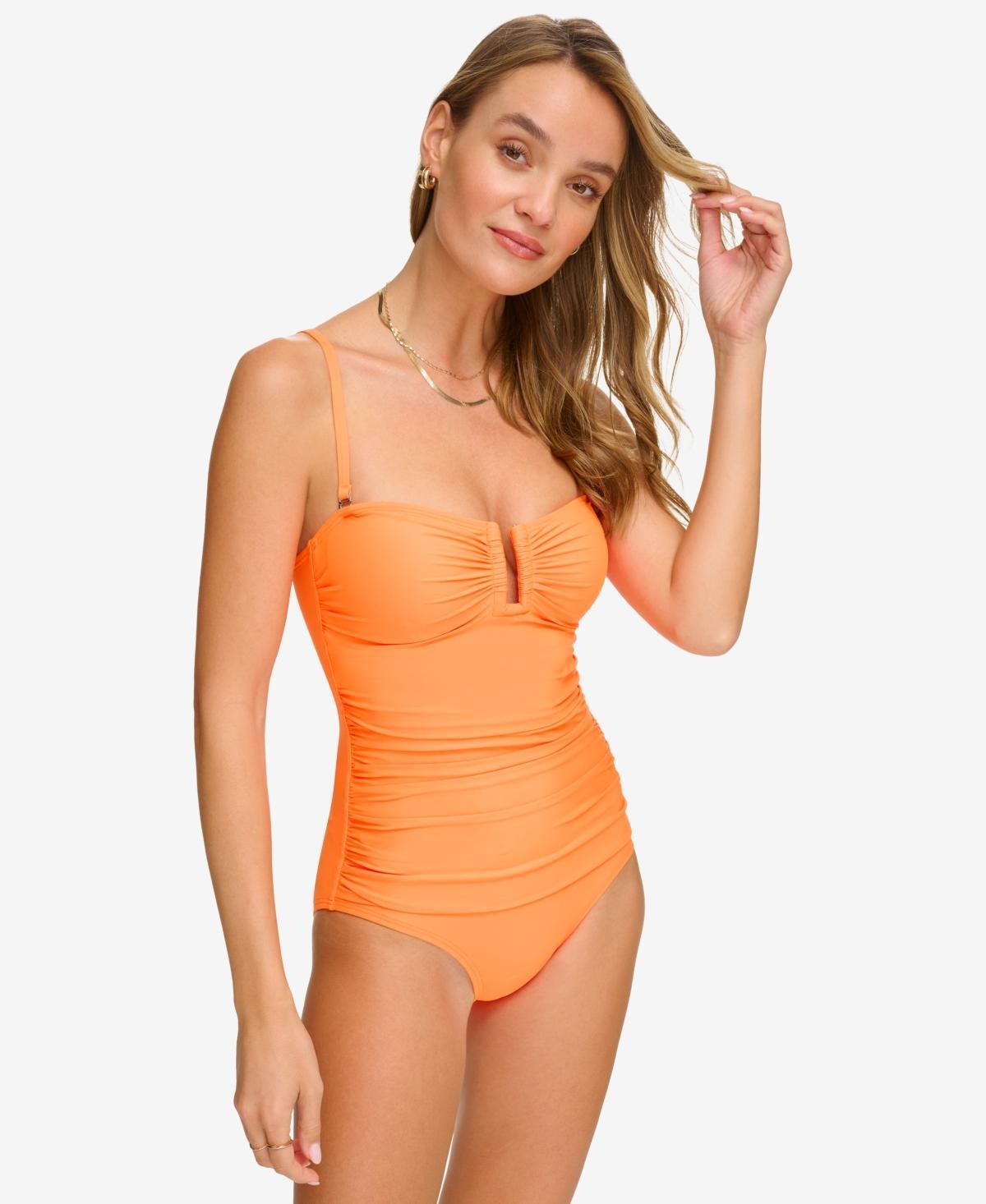 Dkny Womens Shirred One-Piece Swimsuit Product Image