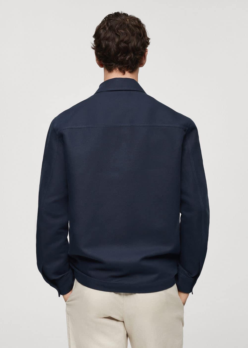 Mango Mens Pocket Linen Cotton Jacket Product Image