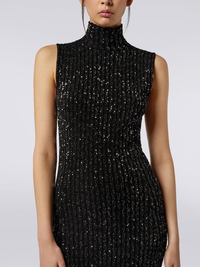 Long dress in viscose blend with sequins Black | Missoni Product Image