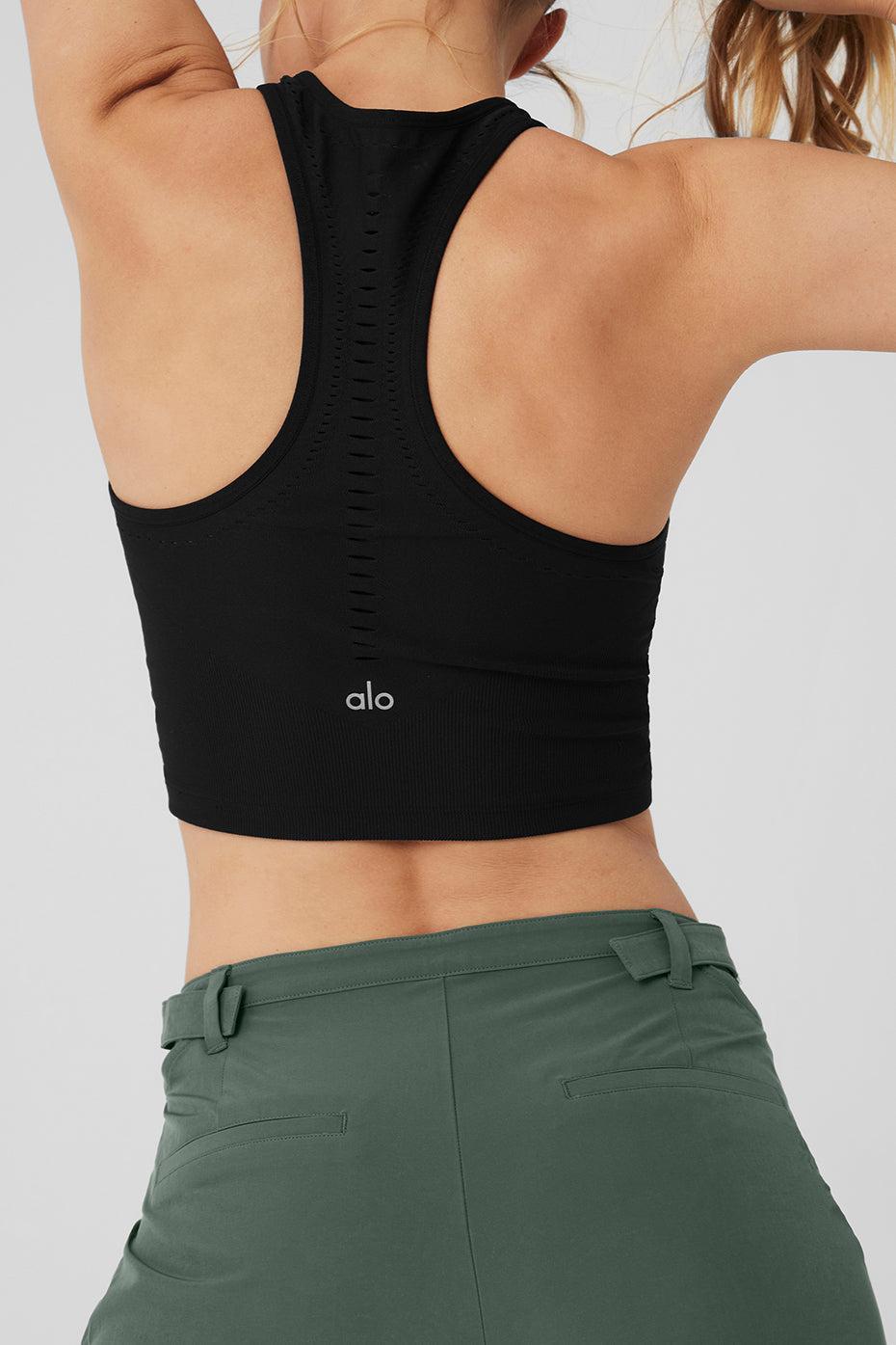 Seamless Open Air Racerback Tank - Black Product Image