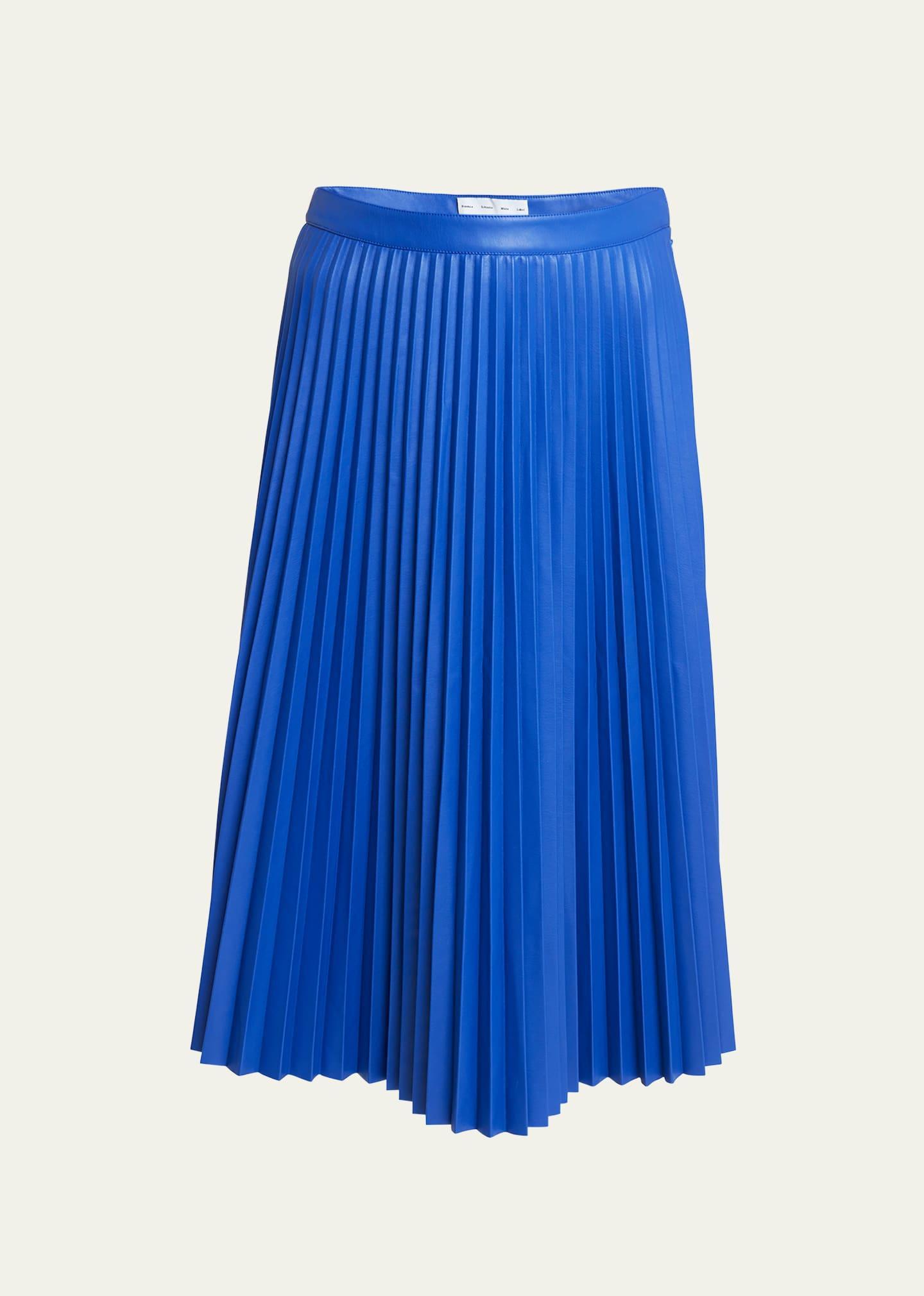 Daphne Pleated Faux-Leather Midi Skirt Product Image