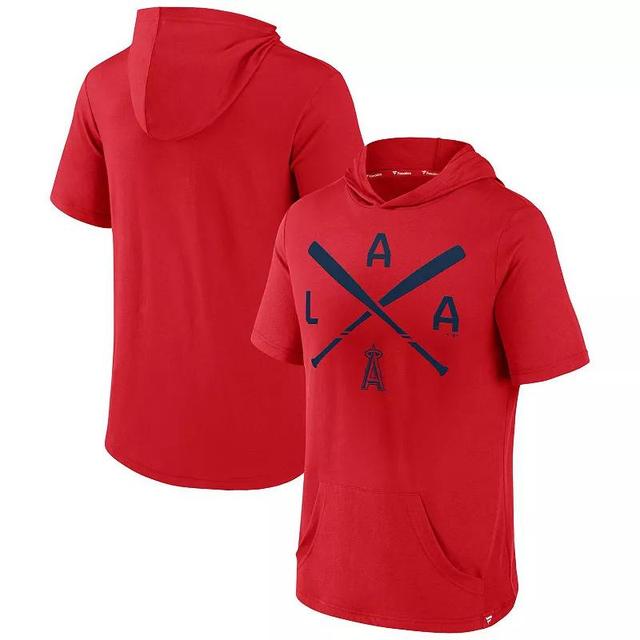 Mens Fanatics Branded Los Angeles Angels Iconic Rebel Short Sleeve Pullover Hoodie Product Image