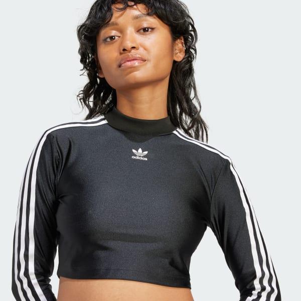 3-Stripes Cropped Long Sleeve Tee Product Image