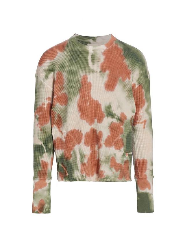 Mens Tie-Dye Waffle-Knit Sweatshirt Product Image