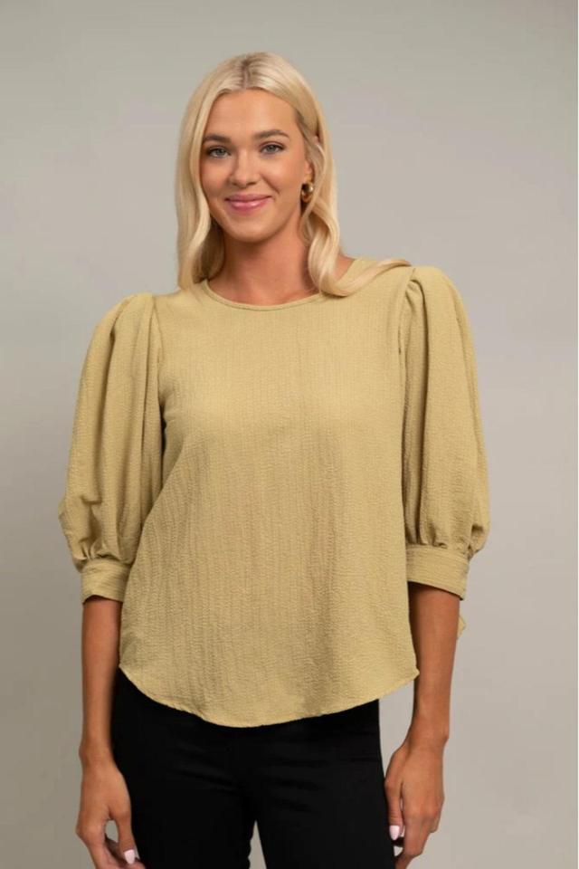 Pebble Crepe Princess Sleeve Top Female Product Image