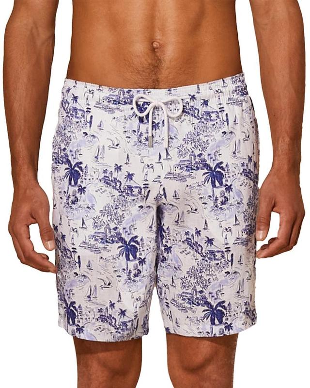 Mens Bolide Linen Graphic Swim Trunks Product Image