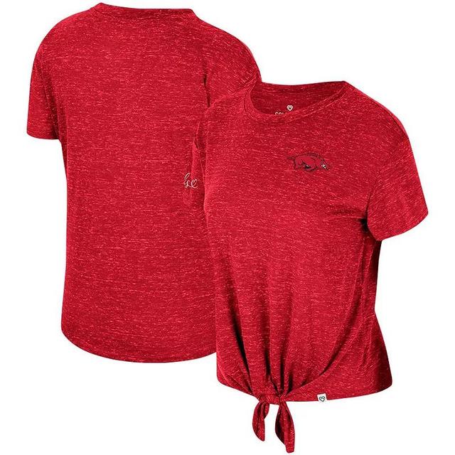 Womens Colosseum Cardinal Arkansas Razorbacks Finalists Tie-Front T-Shirt Product Image