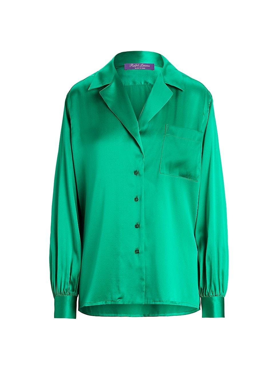 Womens Roslin Silk Button-Front Shirt Product Image