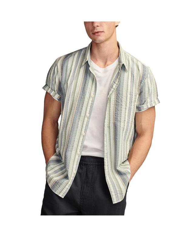 Men's Striped Seersucker Short Sleeve Shirt Product Image