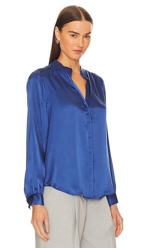 LAgence Bianca Silk Banded Collar Blouse Product Image