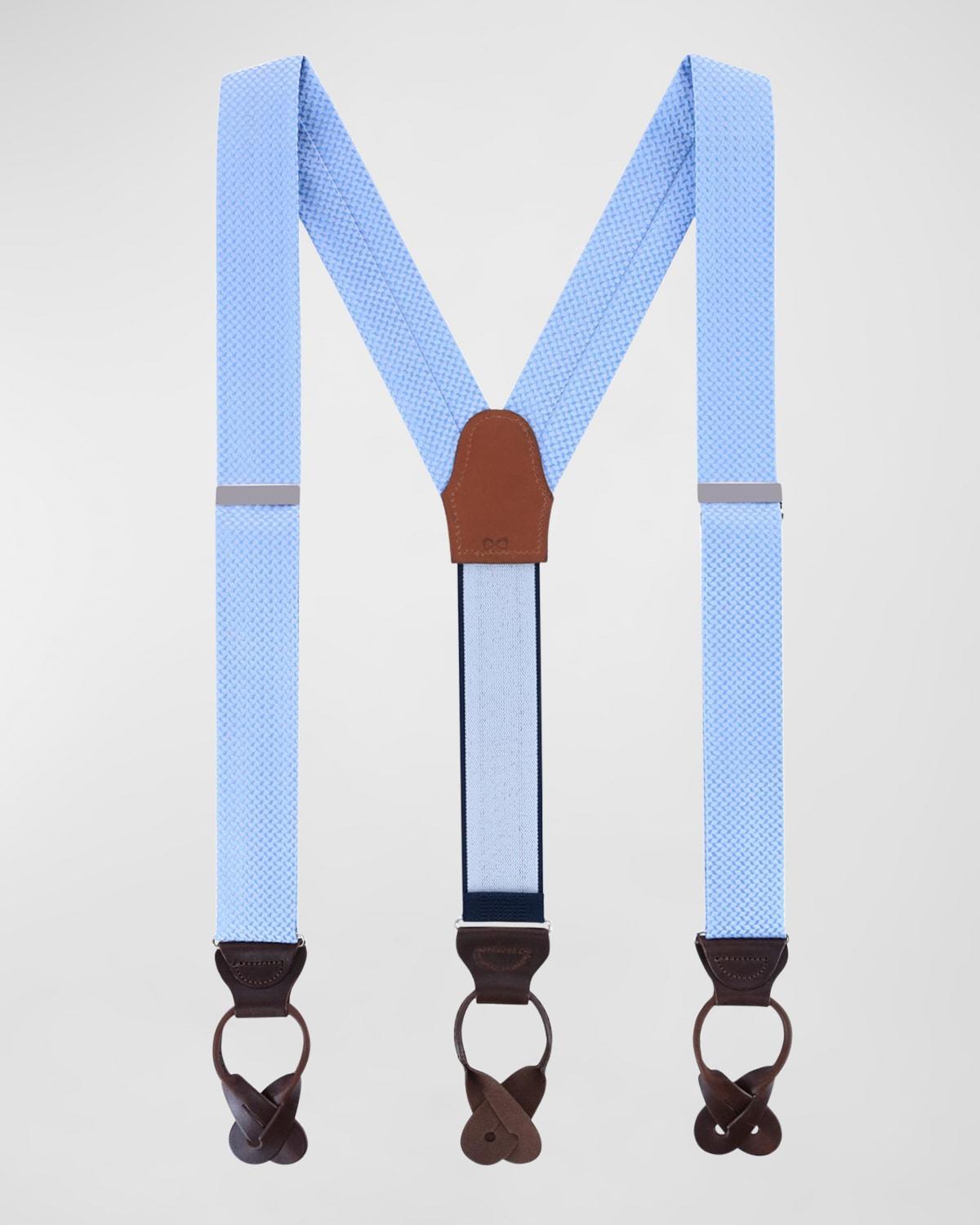 Trafalgar Mens Gamma Geometric Pattern Silk Button End Suspenders Product Image