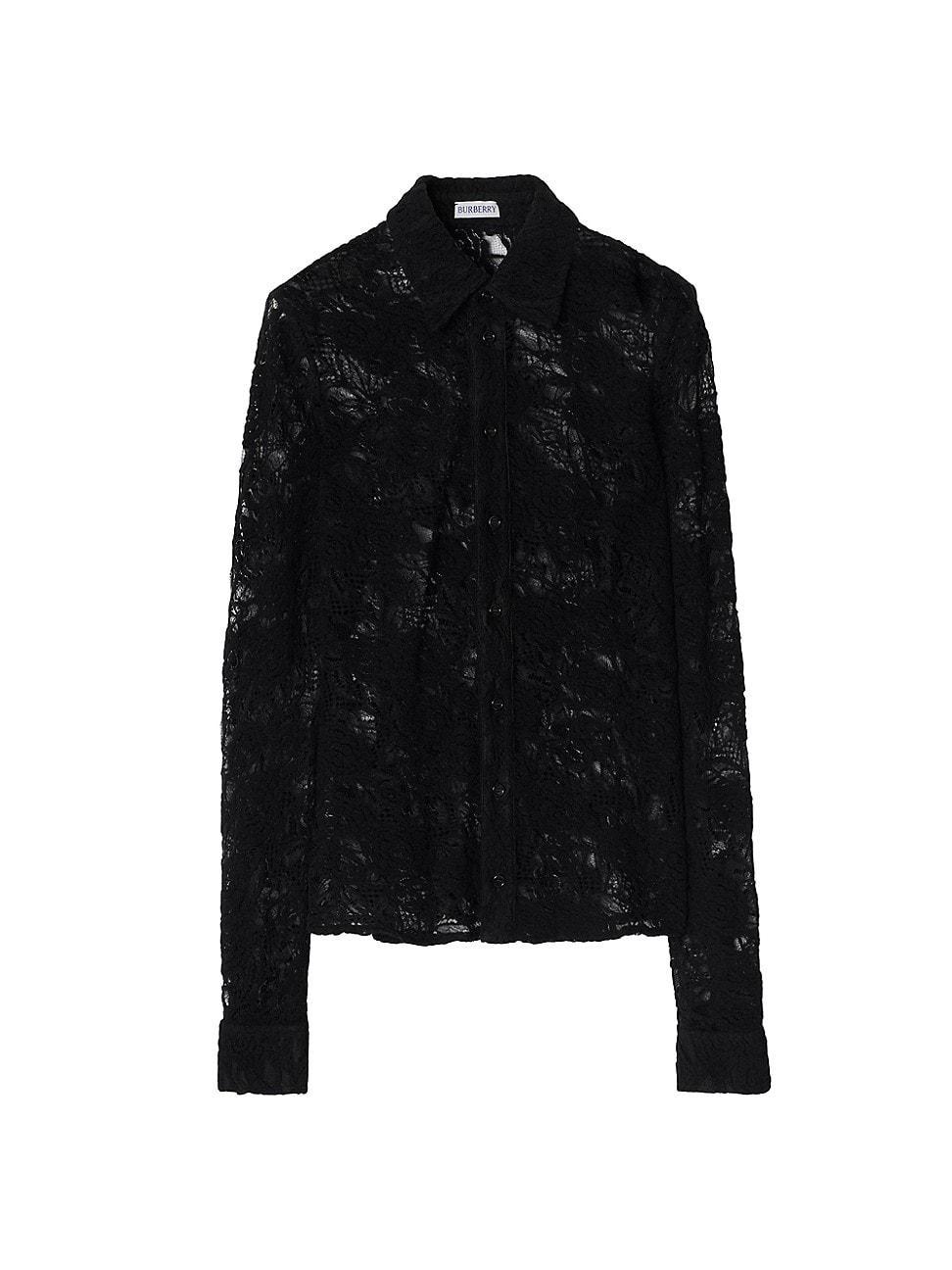 Womens Lace Wool-Blend Slim-Fit Shirt Product Image