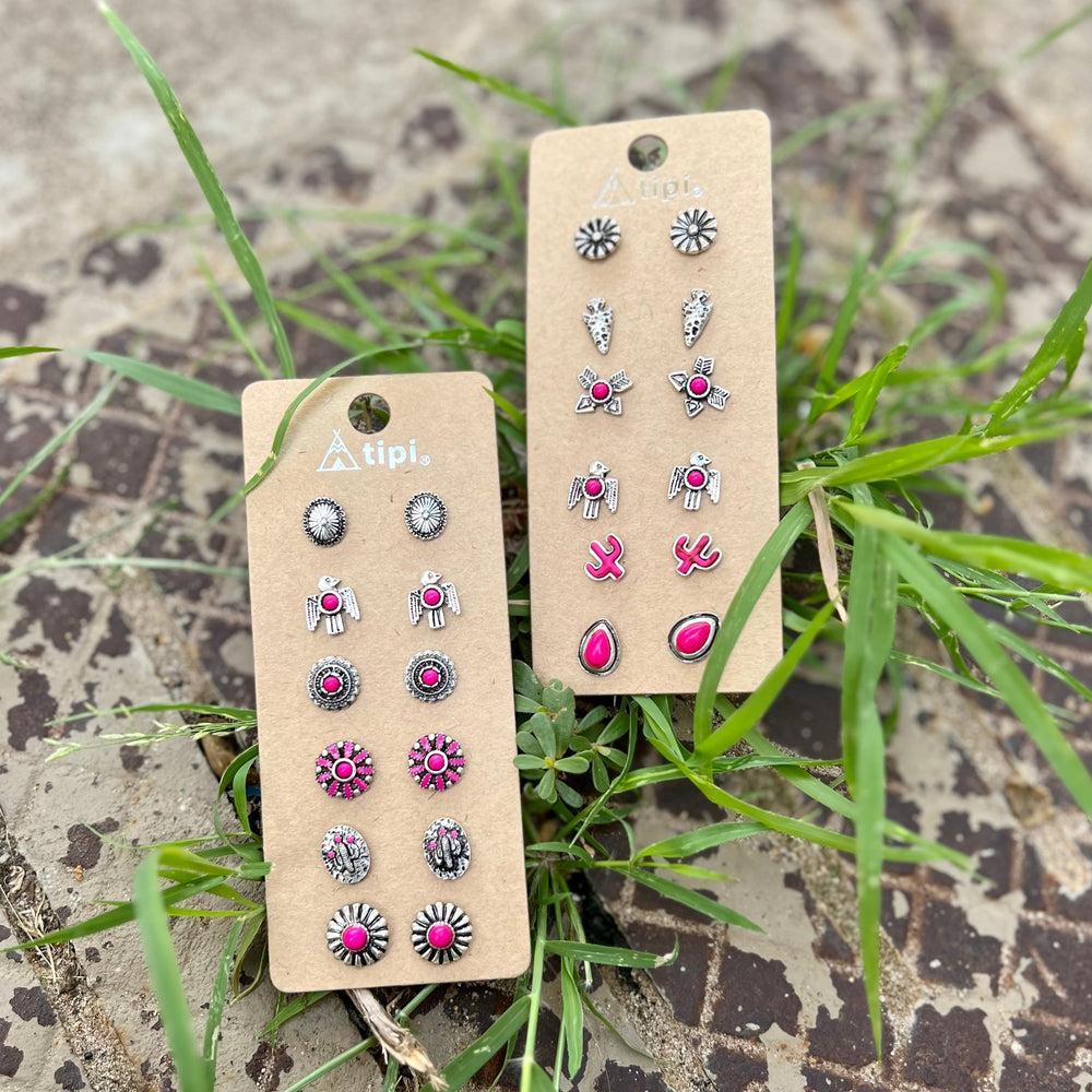 Set of 6 Pink Earrings-2 Options Product Image