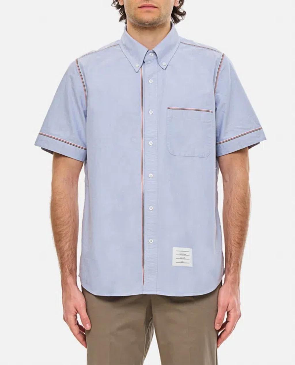 Cotton Button Down Shirt In Light Blue Product Image