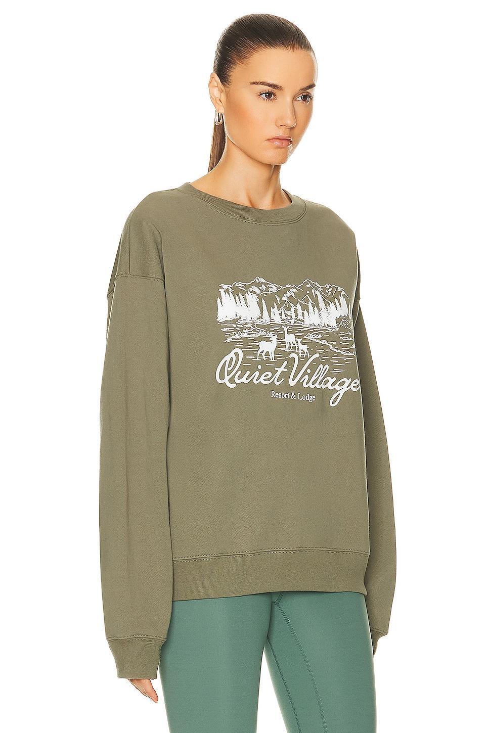 Museum of Peace and Quiet Quiet Village Sweater in Olive. Size L, M, XS. Product Image